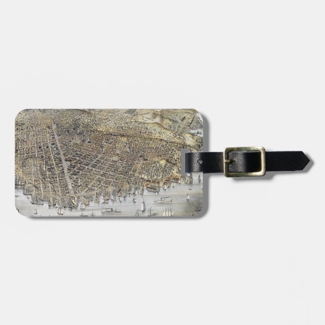 Étiquette À Bagage Vue de San Francisco, 1878 (Devant horizontal)