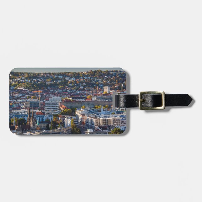 Étiquette À Bagage Vue dégagée sur la ville de Stuttgart (Devant horizontal)
