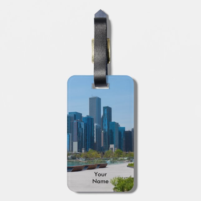 Étiquette À Bagage Vue depuis Navy Pier (Dos Vertical)