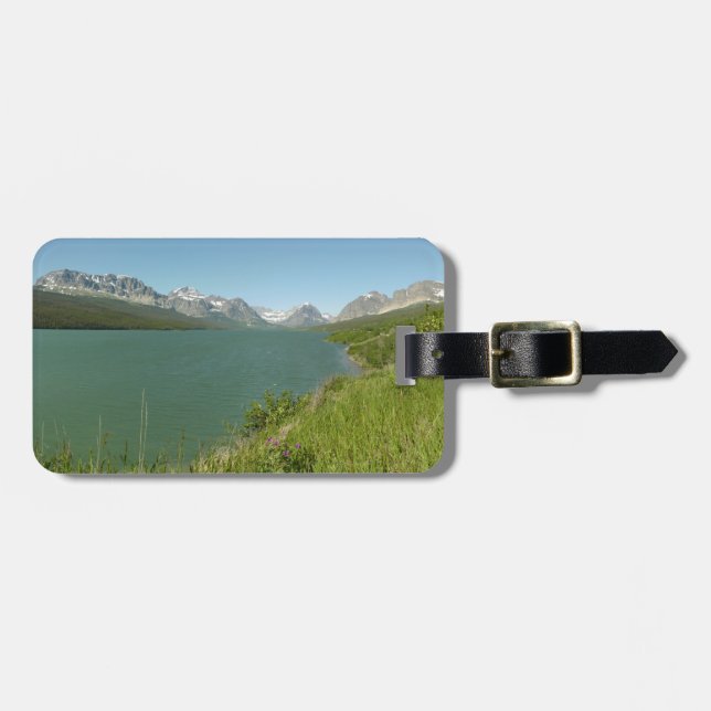 Étiquette À Bagage Vue sur le lac Swiftcurrent du parc national des G (Devant horizontal)
