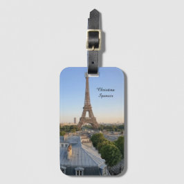 Étiquette À Bagage Vue sur mesure de la ville de Paris personnalisée