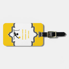 Étiquette À Bagage Water polo player black silhouette custom