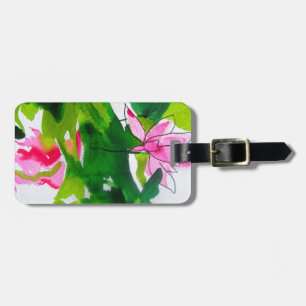 Étiquette À Bagage Waterlily abstract watercolour flower art