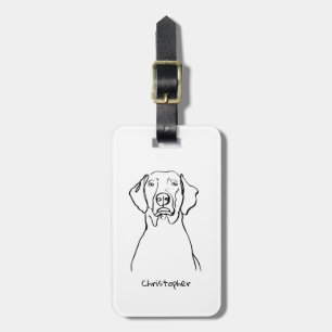 Étiquette À Bagage Weimaraner élégant : votre texte, votre style