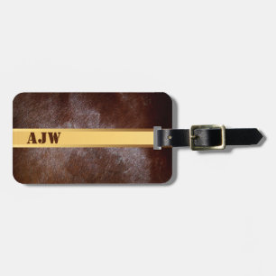 Étiquette À Bagage Western Rustic Monogramme Bagages de voyage Balise