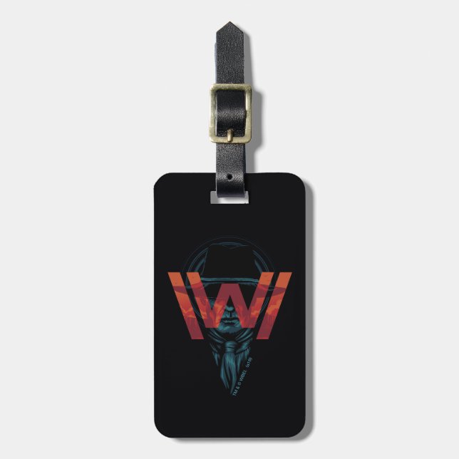 Étiquette À Bagage Westworld | L'homme en noir logo graphique (Devant Vertical)