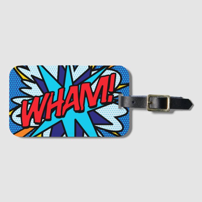 Étiquette À Bagage WHAM Bande dessinée rétro amusante Pop Art (Devant Horizontal)