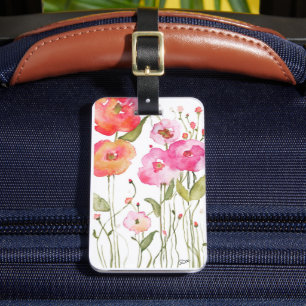 Étiquette À Bagage Whimsical Flowers Acrylic Luggage Tag