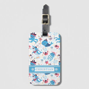 Étiquette À Bagage Whimsical Under the Sea Pirate Thème Nautique Enfa