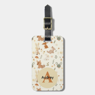 Étiquette À Bagage Whimsical Woodland Forest Animaux Motif de verdure