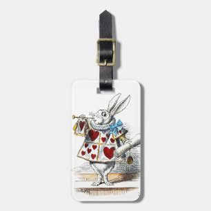 Étiquette À Bagage White Rabbit Alice Wonderland Hearts
