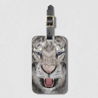 Étiquette À Bagage White Tiger Head 