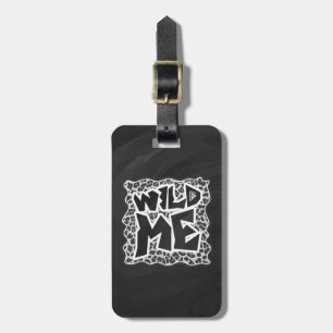 Étiquette À Bagage Wild Me Leopard blanc et noir