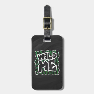 Étiquette À Bagage Wild Me vert et noir zèbre modèle