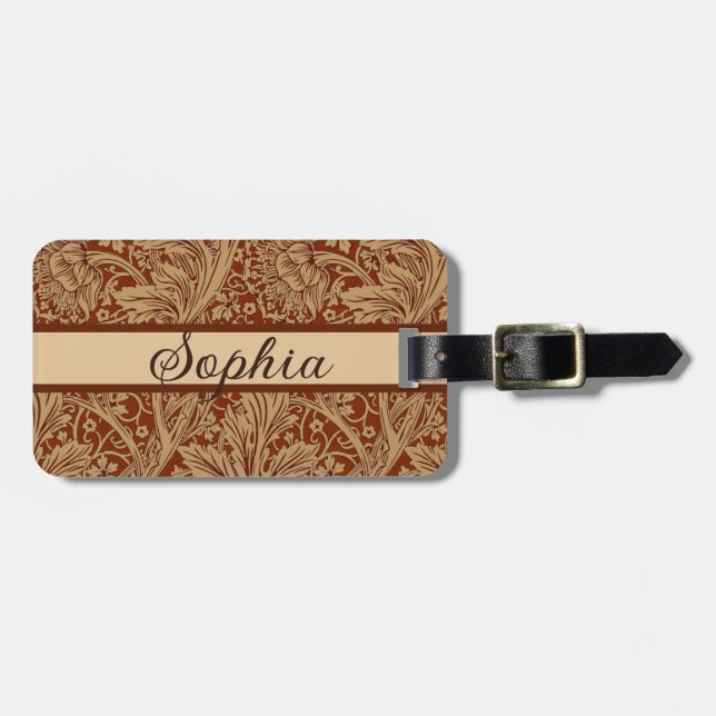 Étiquette À Bagage William Morris Arcadia Floral Garden Flower Classi (Devant horizontal)