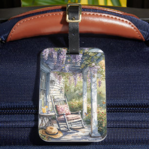 Étiquette À Bagage Wisteria Porch Rocking Chair Scène