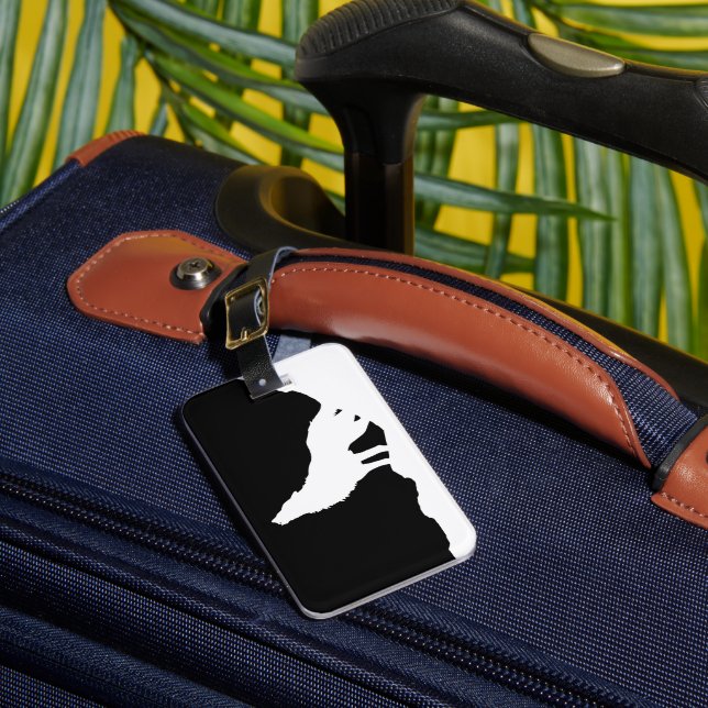 Étiquette À Bagage Wolf Black & White Pop Art (Insitu Rectoal 1)