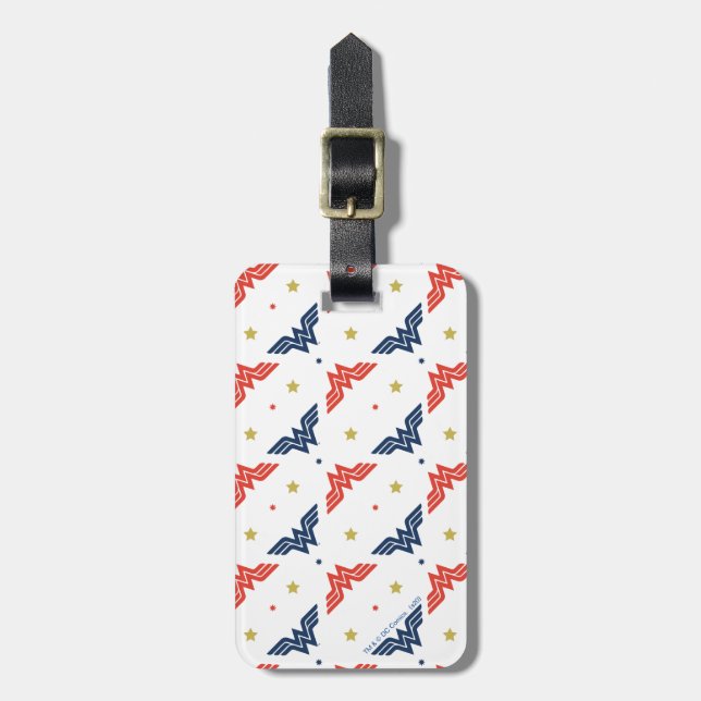 Étiquette À Bagage Wonder Woman Motif du logo rouge et bleu (Devant Vertical)