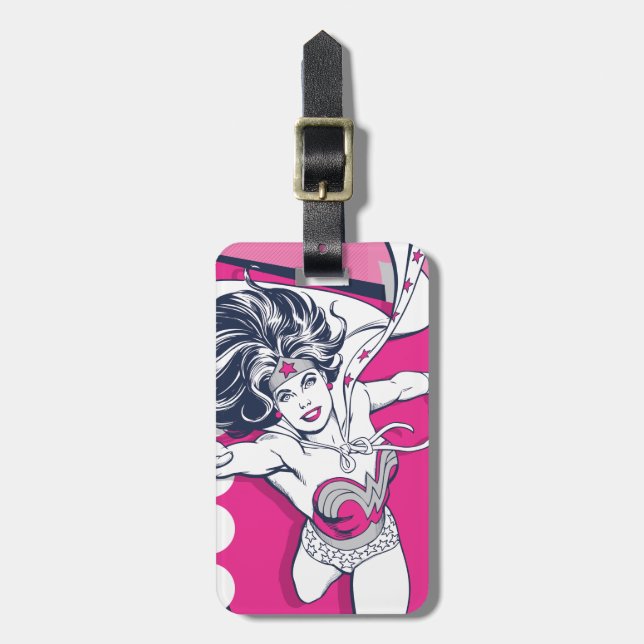 Étiquette À Bagage Wonder Woman Retro Glam Caractère Art (Devant Vertical)