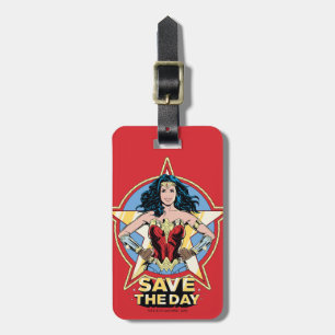 Étiquette À Bagage WW84 Save the Day Wonder Woman Retro Comic Art