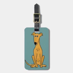Étiquette À Bagage XX bande dessinée drôle de chien de lévrier