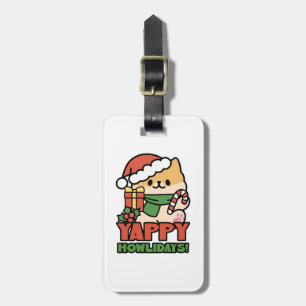 Étiquette À Bagage Yappy Howlidays - Jote Christmas Dog Cartoon
