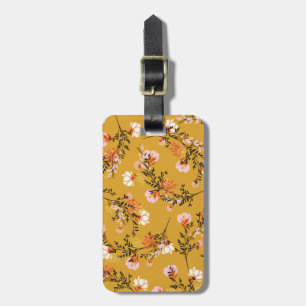 Étiquette À Bagage Yellow background flowers