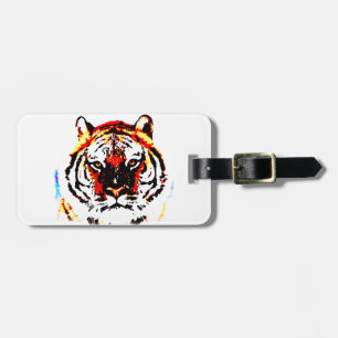 Étiquette À Bagage Yeux de tigres sauvages