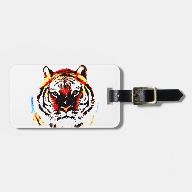 Étiquette À Bagage Yeux de tigres sauvages (Devant horizontal)