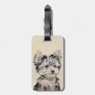 Étiquette À Bagage Yorkshire Terrier Puppy Peinture Chien original