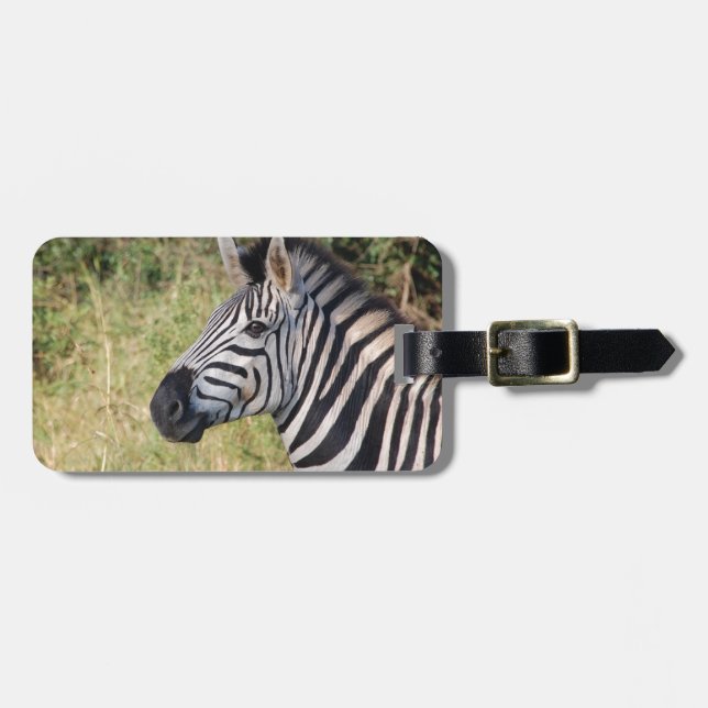 Étiquette À Bagage Zebra Stripes, une destination africaine de safari (Devant horizontal)