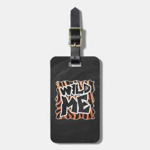 Étiquette À Bagage Zèbre de Black et Orange Wild Me