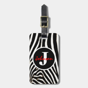 Étiquette À Bagage Zèbre Monogrammé