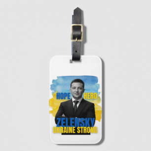 Étiquette À Bagage Zelensky Espoir Héros Ukraine Forte