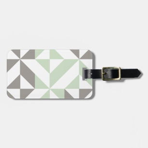 Étiquette À Bagage ZigZag géométrique Sage Green et Silver