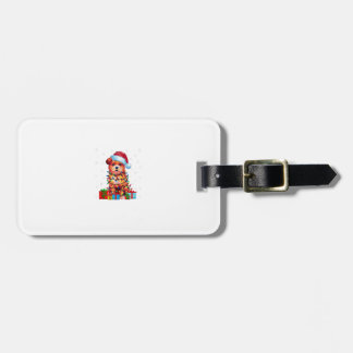 Étiquette À Bagage Zuchon Chien Moche Noël Éclairage Santa Hat Zuchon