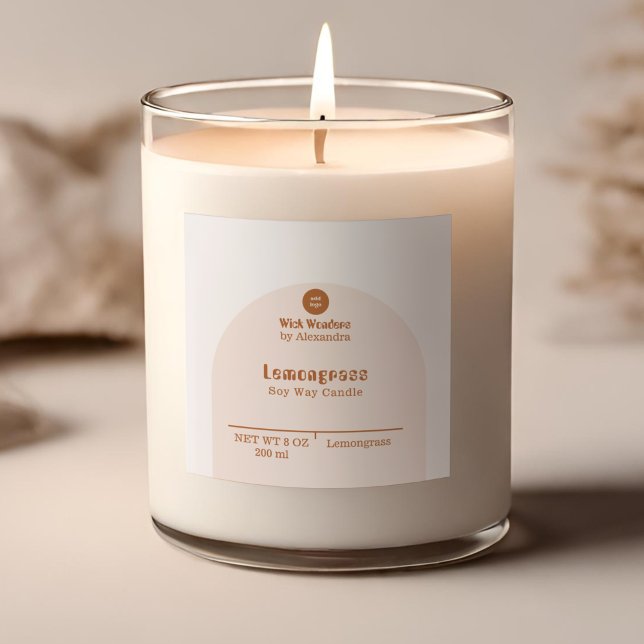 Étiquette à bougie en terre cuite rose rétro (Créateur téléchargé)