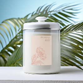 Étiquette à bougie rose minimaliste