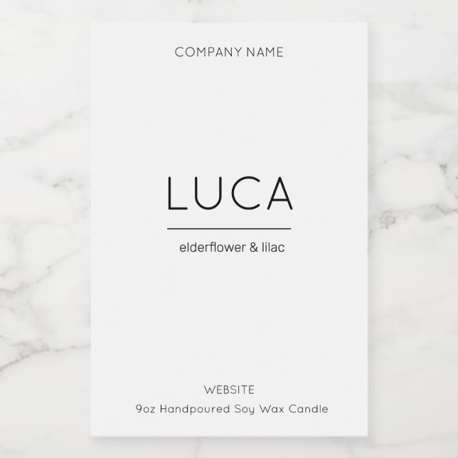Étiquette à bougies Luca Elegant Étiquette à bougi (Étiquettes simples)