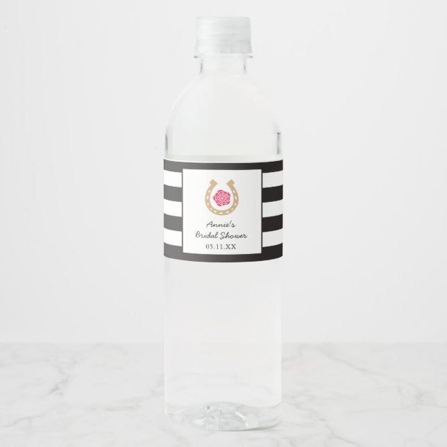 Étiquette à bouteille d'eau Derby pour Fête des ma (Devant)