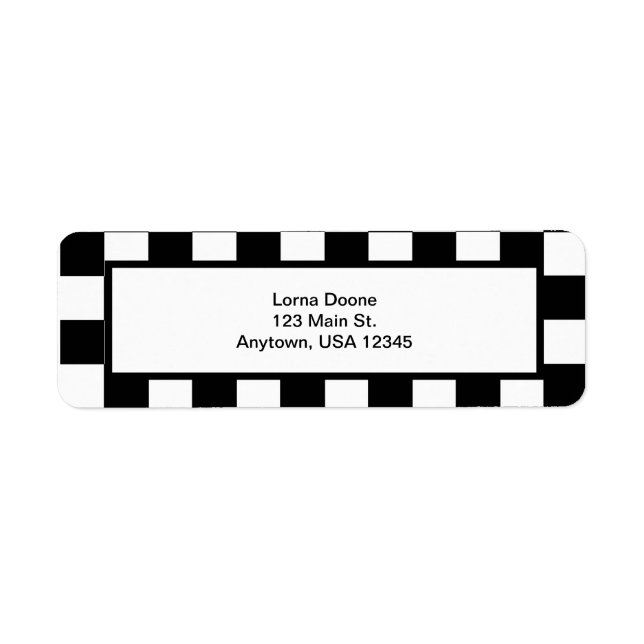 Étiquette à damiers noir et blanc (Devant)