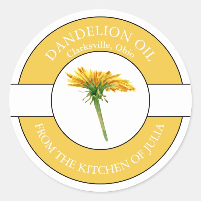 Étiquette à huile de Dandelion (Devant)