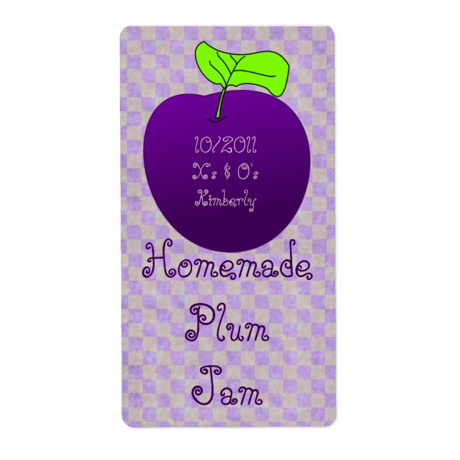 Étiquette à la confiture de prune maison (Personna (Devant)