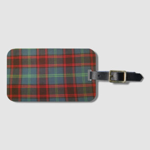 Étiquette à la maison de bagage de tartan