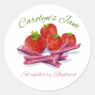 étiquette à la rhubarbe de fraise