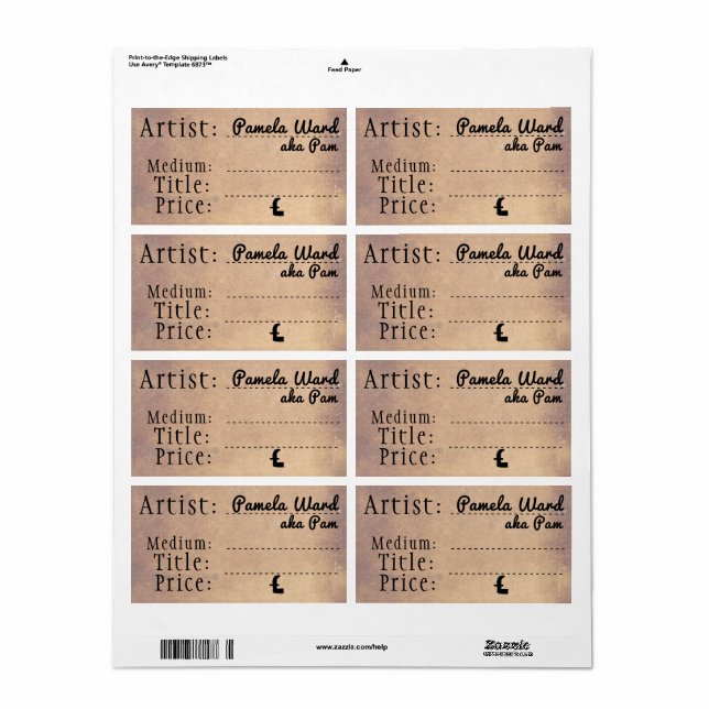 Étiquette à l'ancienne (Feuille entière)