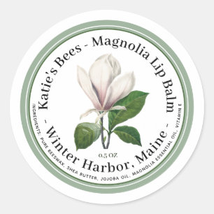 Étiquette à lèvres avec illustration de fleurs ros