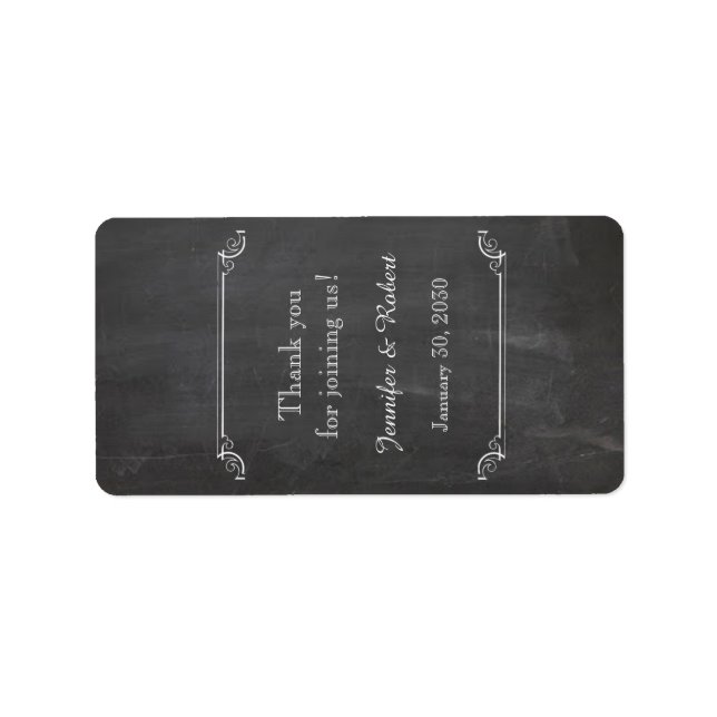 Étiquette à lèvres du Mariage Chalkboard Posh (Devant)