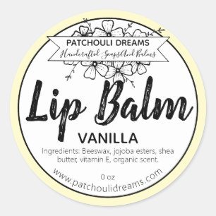 Étiquette à lèvres Vanilla sur mesure