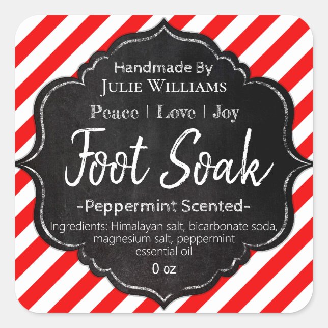 Étiquette à pieds de Noël artisanal personnalisabl (Devant)